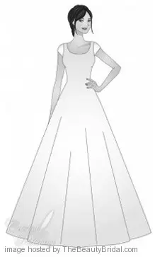 A line bridal dress silhouette