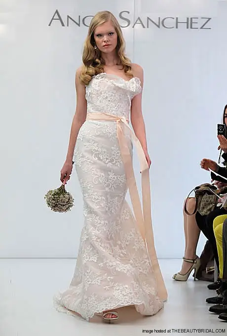 Angel Sanchez Peach Blush Bridal Dress