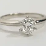 Blue Nile Classic Six Prong Platinum Engagement Ring with center diamond