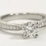 Blue Nile Vintage Diamond Engagement Ring in Platinum