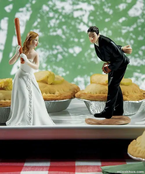 Bride Ready To Hit Cake Toppers