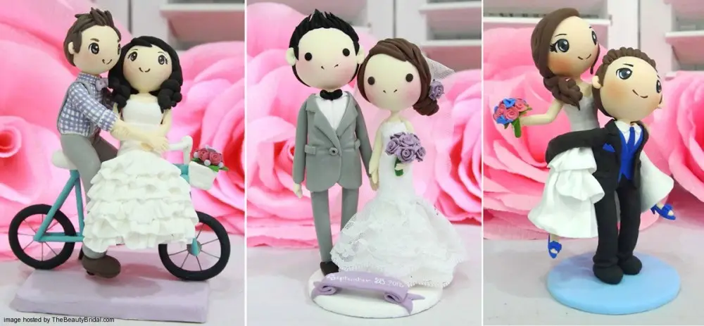 Cute Wedding Cake Toppers Clay Doll 1000x463 1