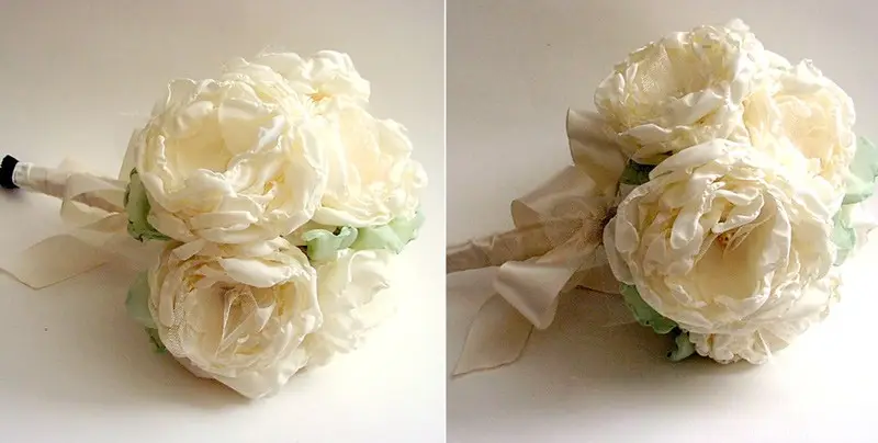 Fabric Roses Wedding Bouquet