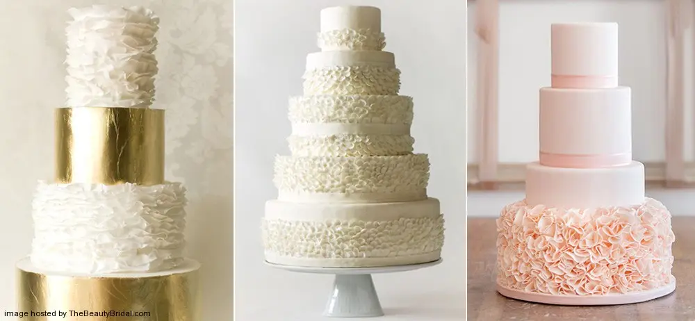 Fabulous ruffled wedding cakes