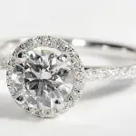 Floating Halo Diamond Engagement Ring