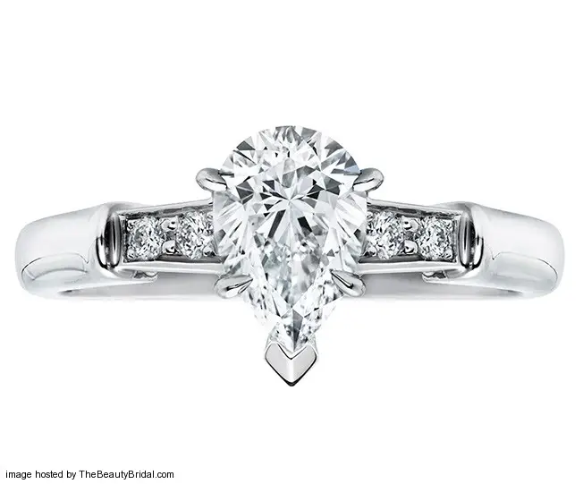 Harry Winston Tryst Pear Shaped Diamond Engagement Ring in Platinum