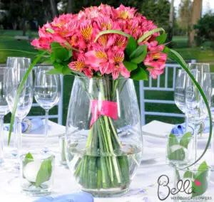 Hot Pink Peruvian Lilies Wedding Centerpieces