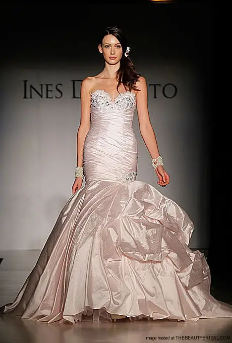 Ines di Santo Sweetheart Pink Wedding Gown