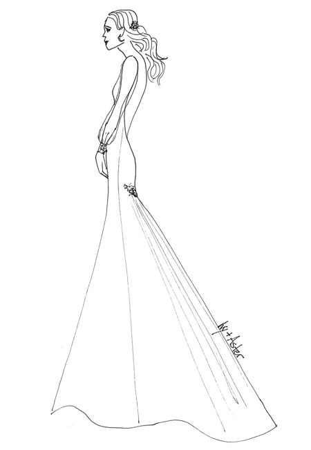 Ivy Aster Spring 2013 Bridal Gown Sketch