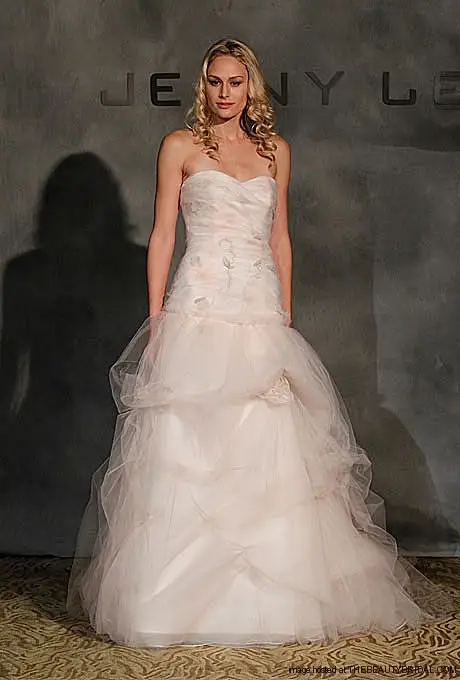 Jenny Lee Blush Wedding Dress