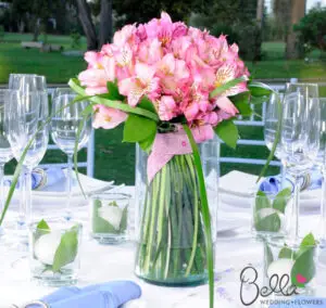 Light Pink Peruvian Lilies Wedding Centerpieces