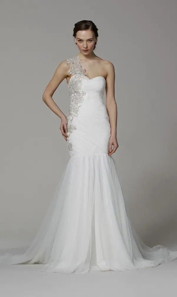 Marchesa Spring 2013 One Shoulder Bridal Gown