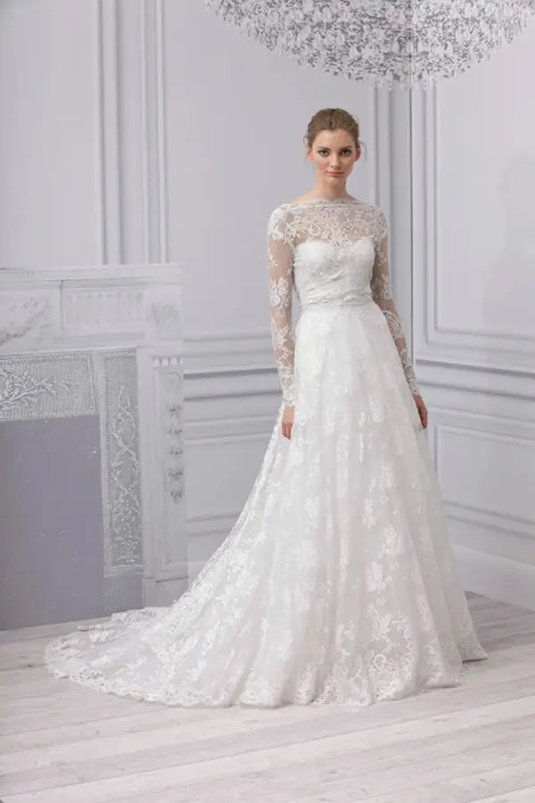 Monique Lhuillier 2013 Illusion neckline Bridal