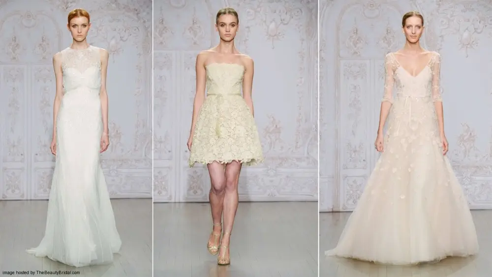 Monique Lhuillier Fall 2015 pretty wedding dresses