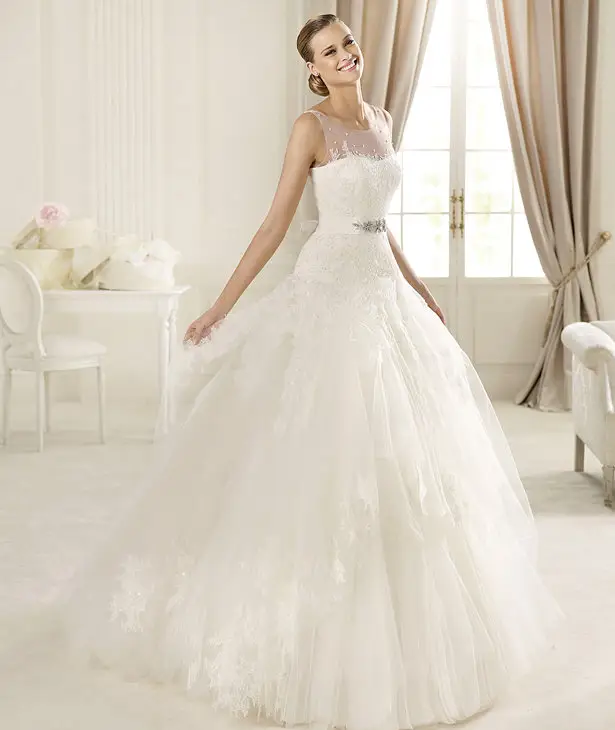 Pronovias 2013 Ballgown Illusions Neckline DOMINIC