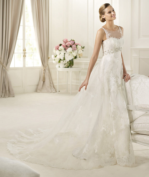 Pronovias 2013 Illusion Neckline Gown DEDALO