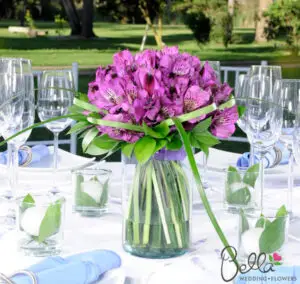 Purple Peruvian Lilies Wedding Centerpieces