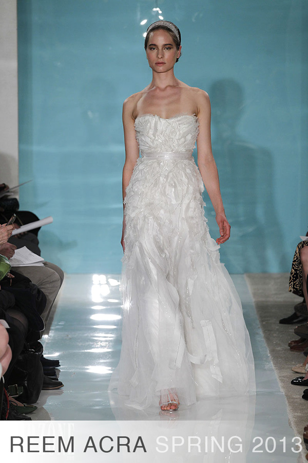 Reem Acra Spring 2013 Drizzling Bridal Dress