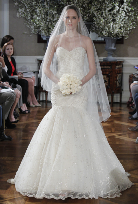 Romona Keveza 2013 Sweatheart neckline Long Veil Dress