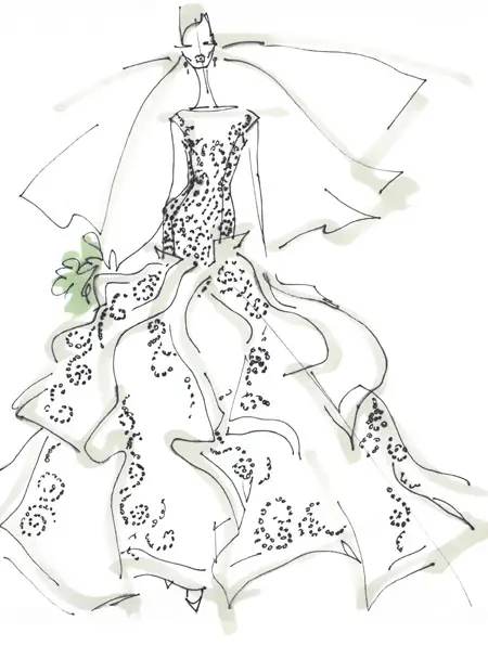 Spring 2013 Angel Sanchez Wedding Gown Sketch