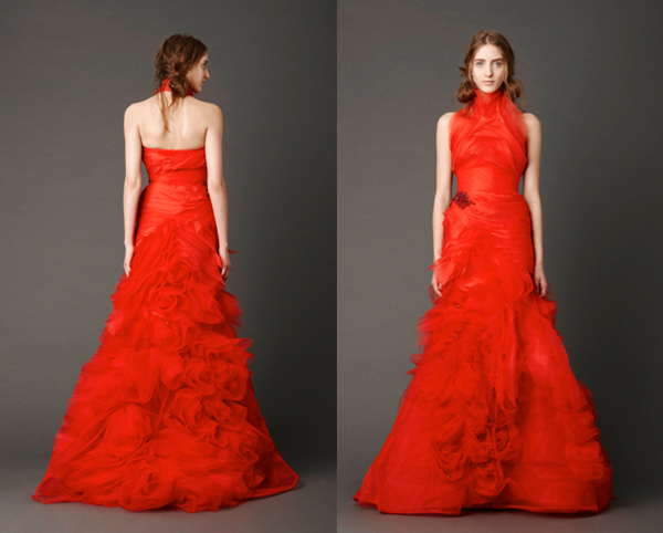 Spring 2013 Vermillion Strapless Mermaid Bridal Gown