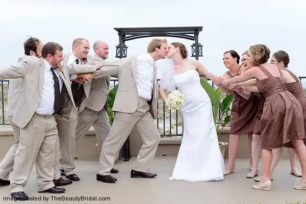 The power of love Funny wedding photo idea