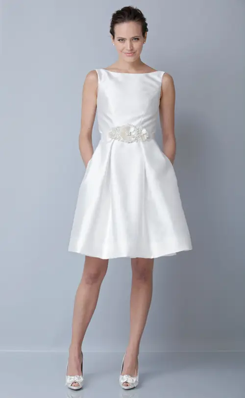 Theia 2013 Short Taffeta Wedding Dress