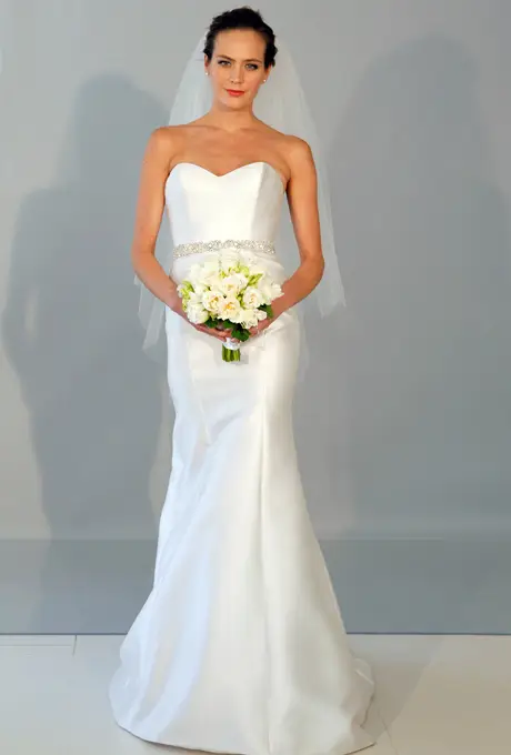 Theia Spring 2013 Sweetheart Sheath Taffeta Bridal Gown