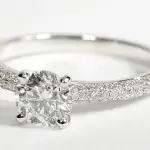 Trio Micropavé Diamond Engagement Ring 