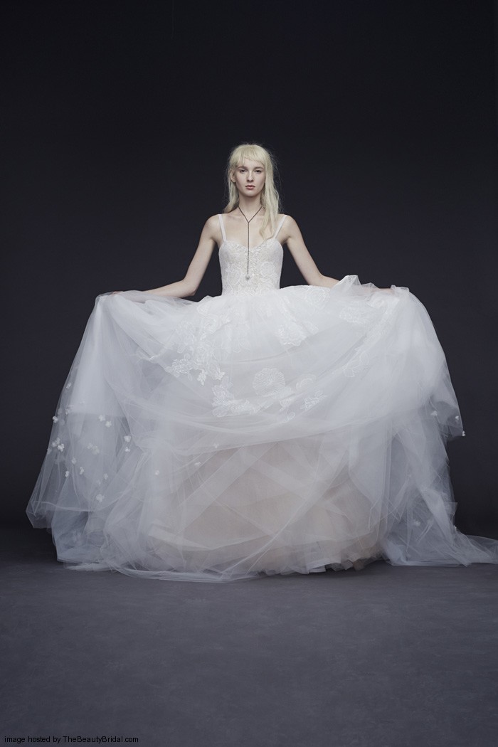 Vera Wang Fall 2015 ball gown wedding dress with straps sweetheart neckline