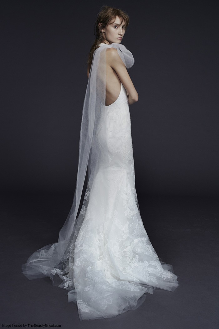 Vera Wang Fall 2015 silk georgette halter mermaid bridal gown