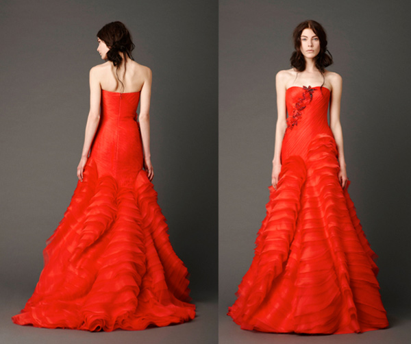 Vera Wang Spring 2013 Strapless Collapsed Ballgown