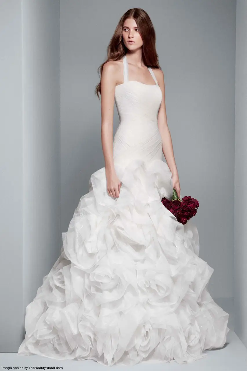 Vera Wang fit and flare wedding dress with halter neck Style VW351172