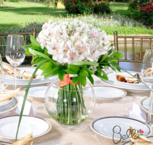 White Peruvian Lilies Wedding Centerpieces