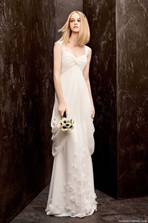 White by Vera Wang Fall 2012 Empire waist draped bridal gown