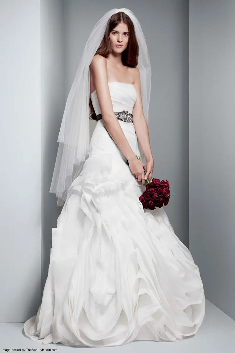 White by Vera Wang fit and flare bridal gown with bias flange skirt Style VW351011