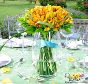 Yellow Peruvian Lilies Wedding Centerpieces