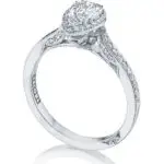 side view pear shaped pave diamond engagement ring