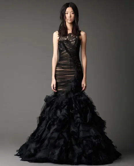 vera wang black wedding dresses gowns 2012