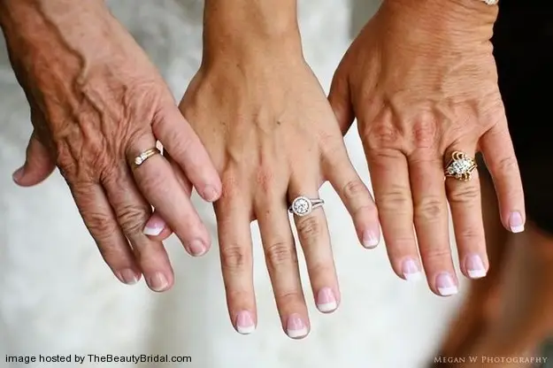 wedding ring photo Incorporating three generations of women